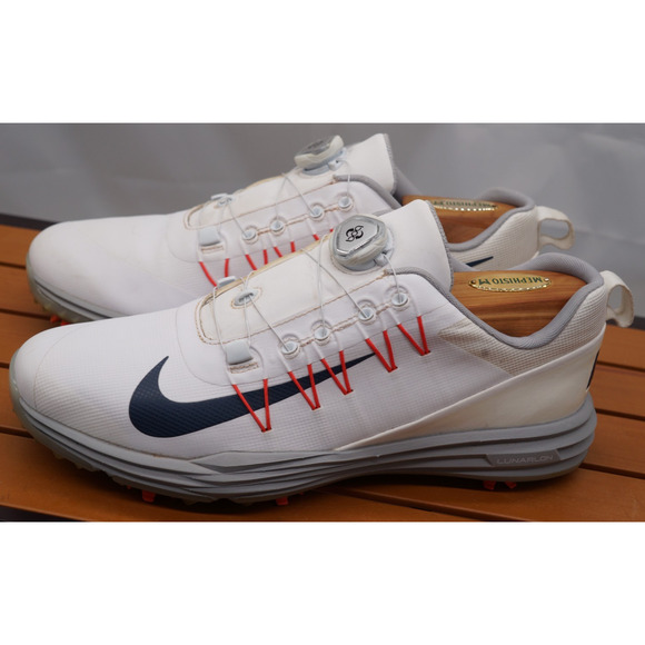 Nike Lunar Command 2 BOA White Navy Golf Shoes 888552-101 Size 10 main image 9
